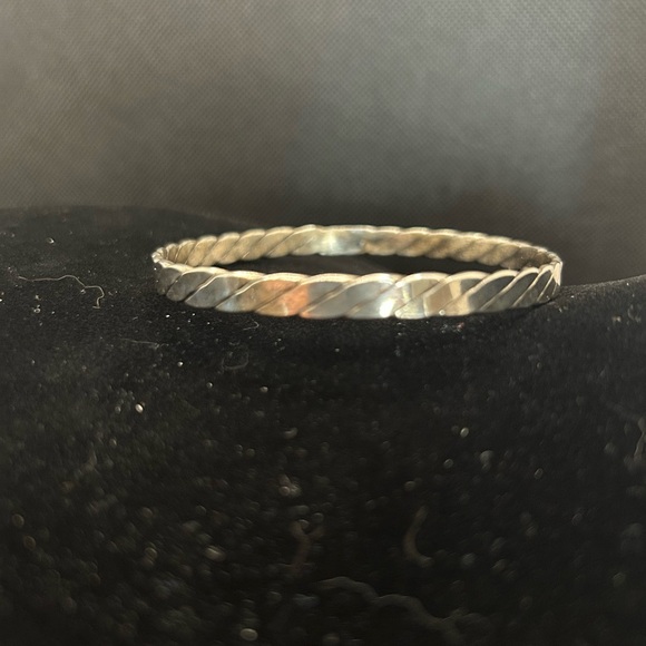 Jewelry - Sterling Silver Rope or Flattened Twist Bangle From Mexico